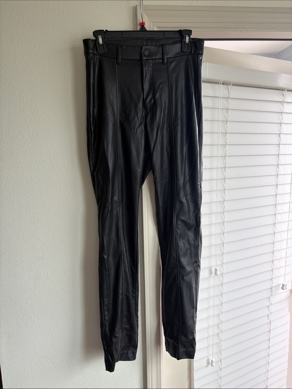 GAP Black Faux Leather Tapered Pants